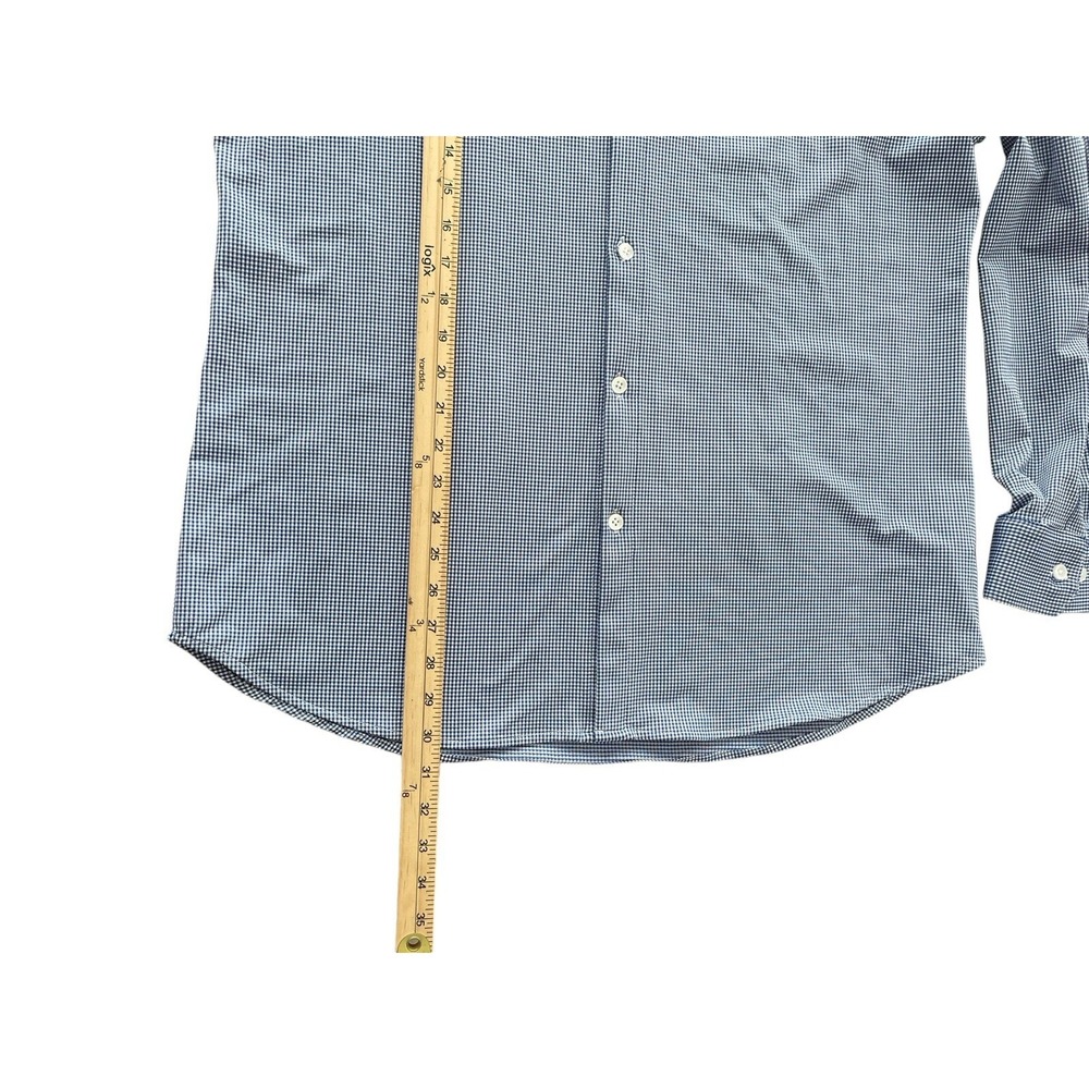 Mizzen Main Shirt Mens XXL Trim Fit Spinnaker Blue Check Grid Made In USA ECU - Picture 3 of 6